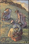 Lucien Pissarro Women herb gathering oil painting